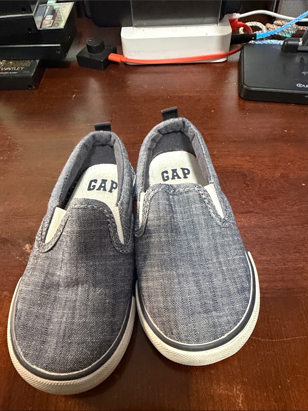 GAP Kids Chambray Slip-On Sneakers in Heather Blue